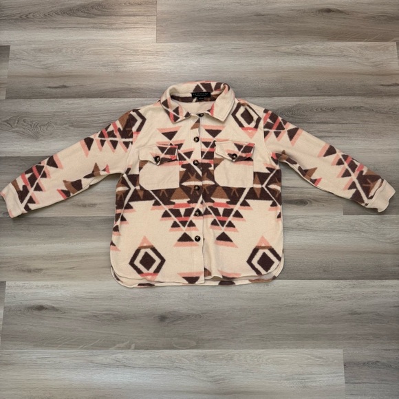 Sanctuary Southwestern Fleece Shirt Jacket Women’s Large - Picture 2 of 6